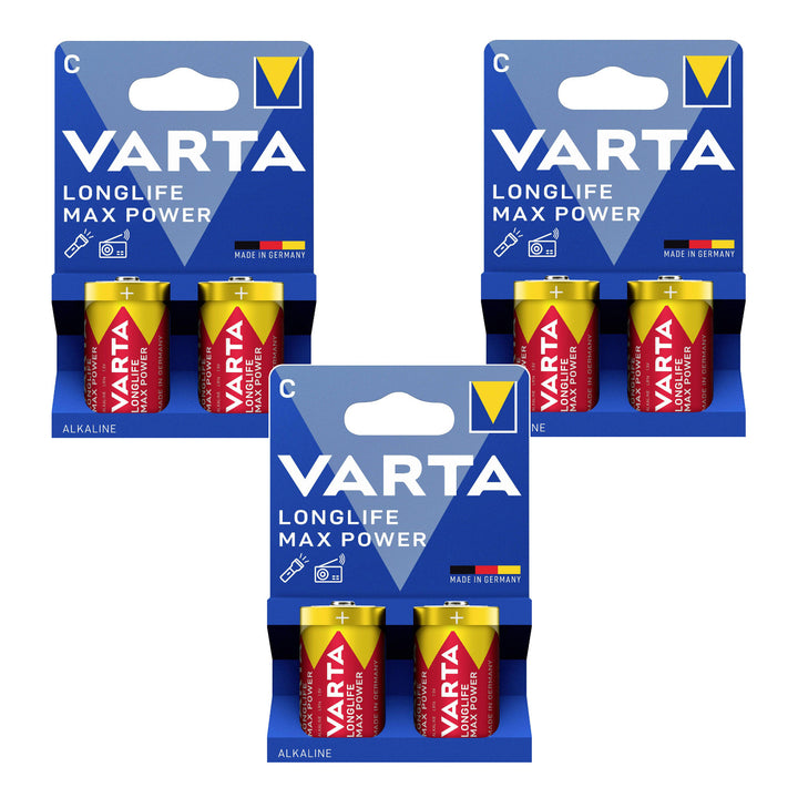 6 db R-14 R14 C 1,5 V-os Varta Longlife Max Power alkáli elem