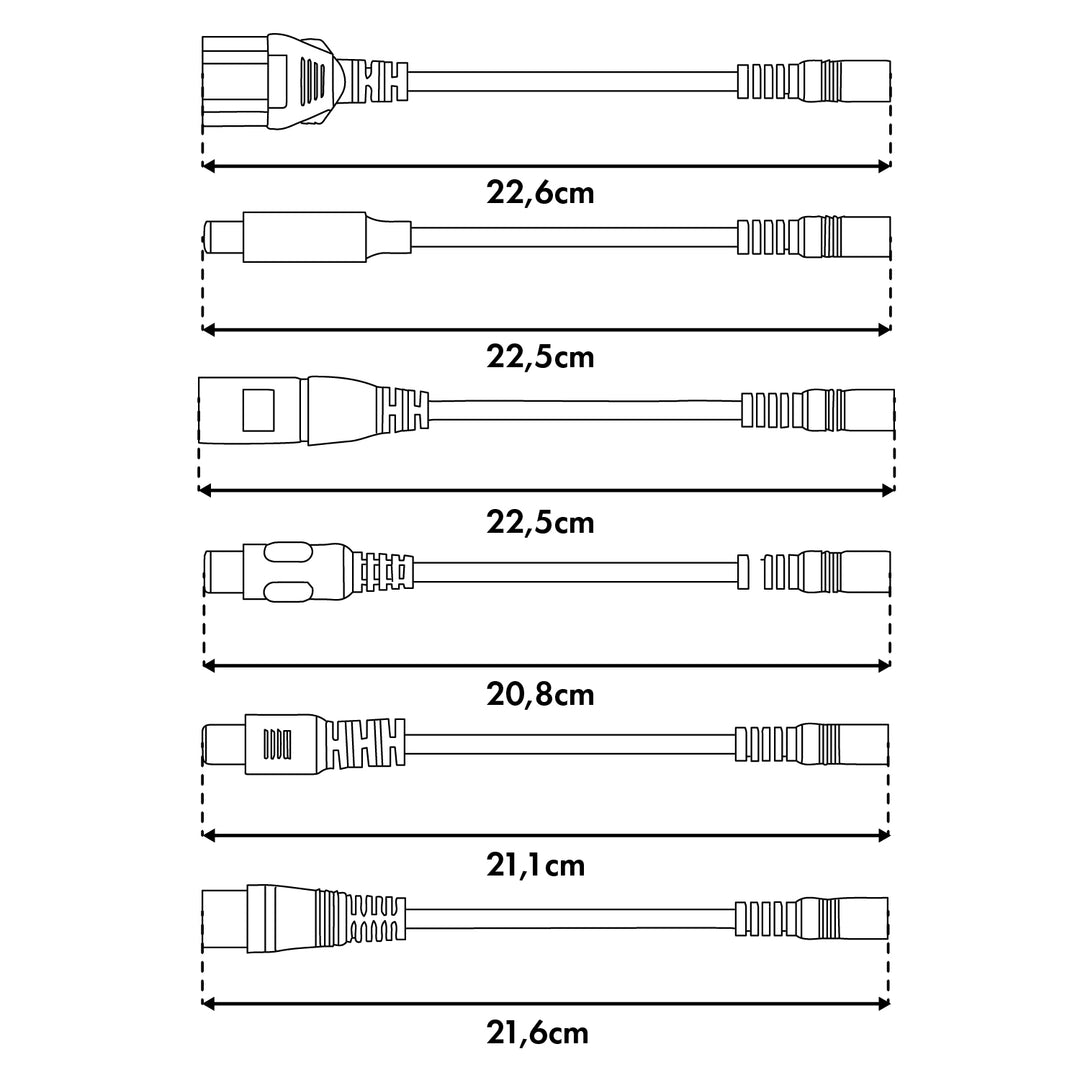 Maclean Energy univerzális töltő / tápegység, elektromos robogókhoz, 54,6 V DC, 2 A, max. 110 W, gyors töltés, 6 csatlakozó, MCE665