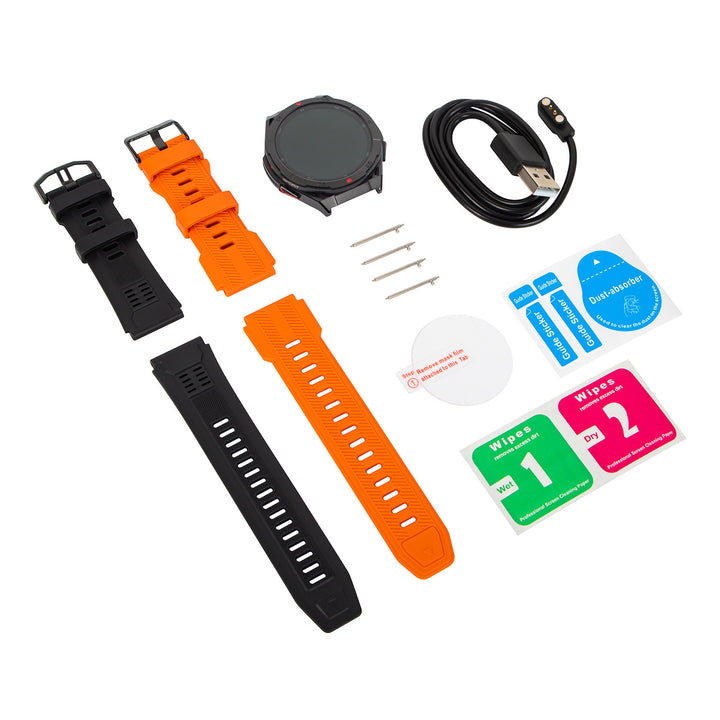BLOW X14 Pro okosóra, 1,43 hüvelykes AMOLED kijelző, 490 mAh-s akkumulátor, GPS, 4 GB RAM és 256 MB tárhely, egészségügyi funkciók, 2 színű szíj, 89-016#