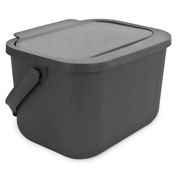 6 literes szürke Bini Practic biohulladék-tartály + 5 db Practic szénszűrő