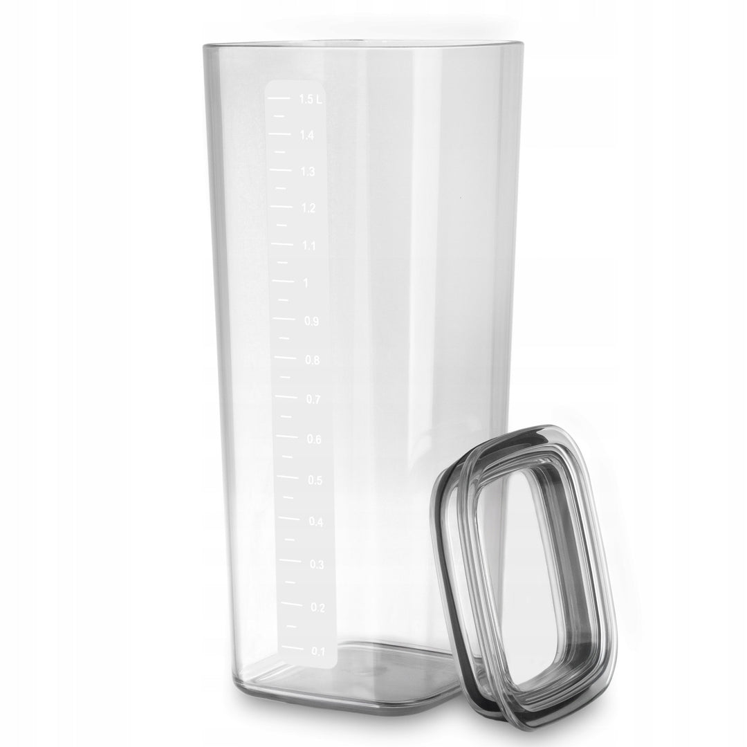 Practic konyhai tárolóedények, ömlesztett élelmiszerekhez, 0,6 l, 0,9 l és 1,5 l űrtartalommal, tömítéses fedéllel,