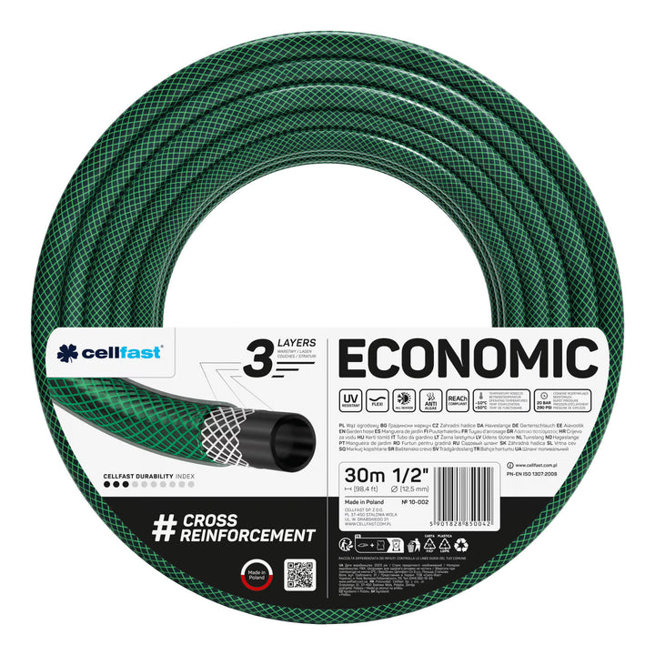 Cellfast Aluplus 1/2" 60 m-es tömlőtartó + Cellfast Economic 1/2" 30 m-es kerti tömlő