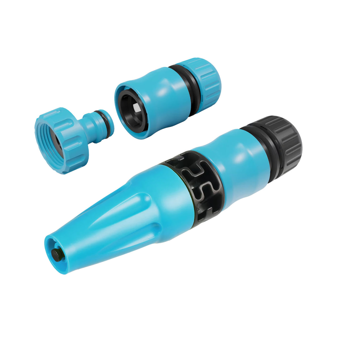 Cellfast Aluplus 1/2" 60 m-es tömlőtartó + Cellfast 4YELLOW 1/2" 50 m-es kerti tömlő + Cellfast Basic 1/2" egyenes öntözőfejjel ellátott szett