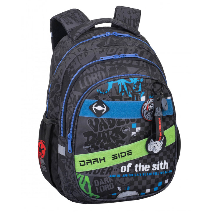 Star Wars Coolpack iskolai szett, 3 rekeszes Jerry hátizsák (15") kontúrozott háttámlával és állítható vállpántokkal, valamint Jumper 3 tolltartó kiegészítőkkel