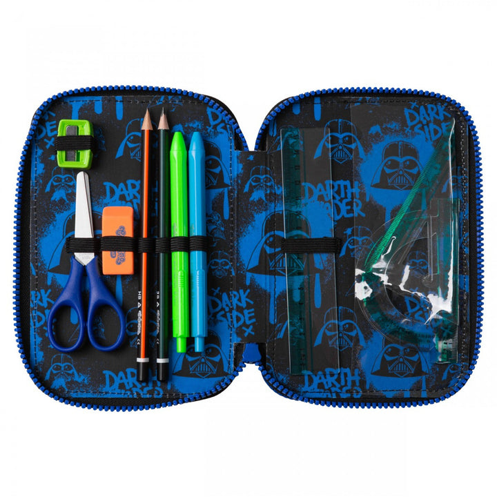 Star Wars Coolpack iskolai szett, 3 rekeszes Jerry hátizsák (15") kontúrozott háttámlával és állítható vállpántokkal, valamint Jumper 3 tolltartó kiegészítőkkel
