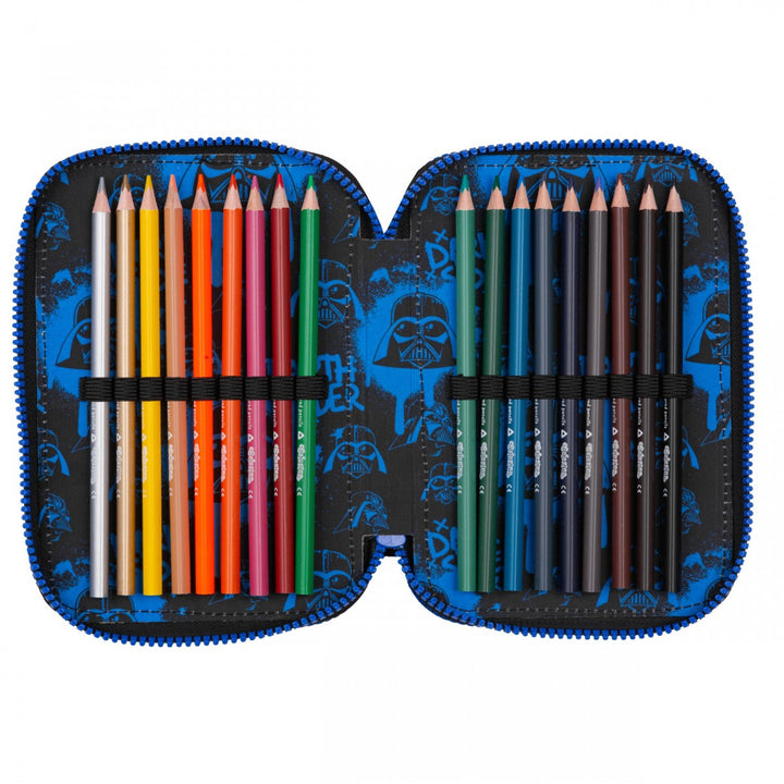 Star Wars Coolpack iskolai szett, 3 rekeszes Jerry hátizsák (15") kontúrozott háttámlával és állítható vállpántokkal, valamint Jumper 3 tolltartó kiegészítőkkel