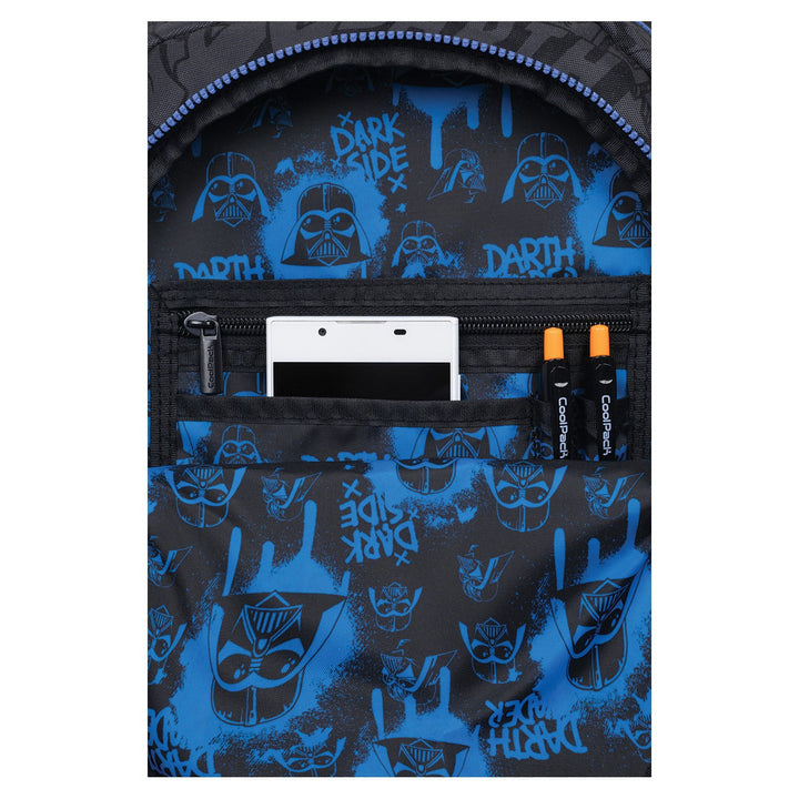 Star Wars Coolpack iskolai szett, 3 rekeszes Jerry hátizsák (15") kontúrozott háttámlával és állítható vállpántokkal, valamint Jumper 3 tolltartó kiegészítőkkel