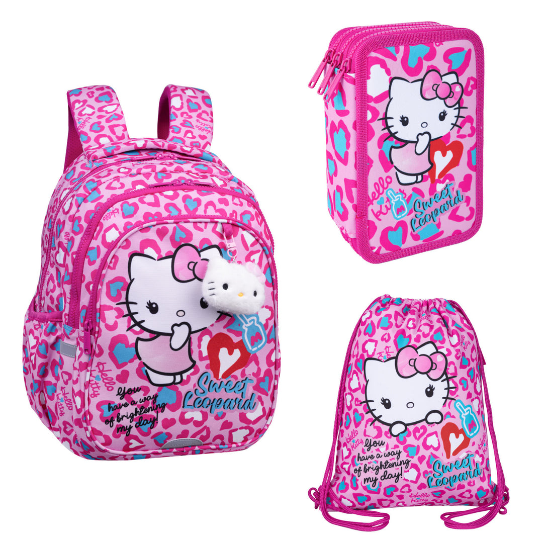 Hello Kitty Coolpack iskolai szett, Jerry 3 rekeszes hátizsák (15"), Jumper 3 tolltartó tartozékokkal és sportcipőzsák