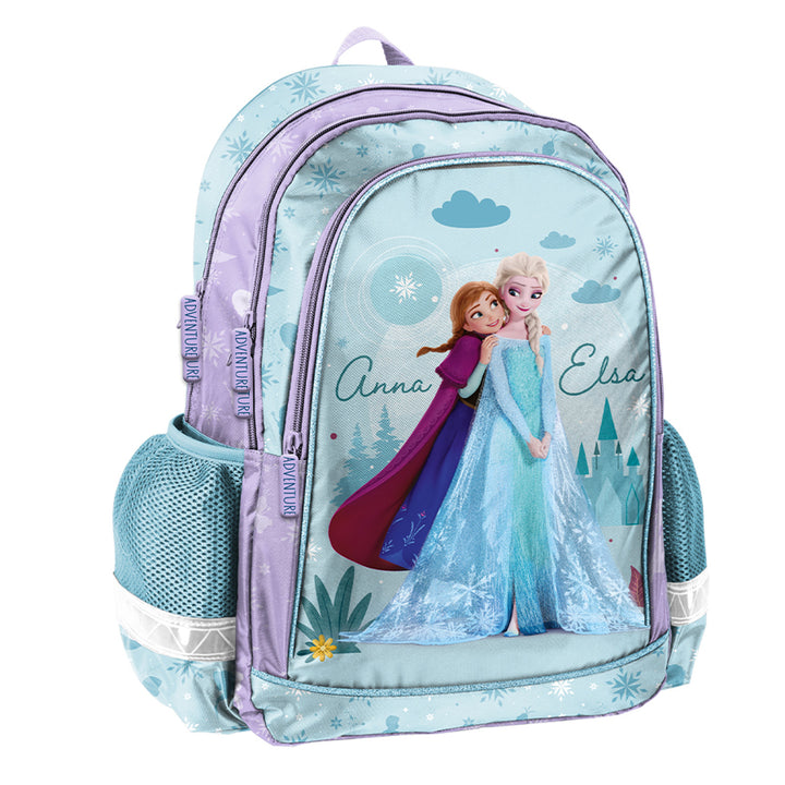 Frozen Paso iskolai szett, kétrekeszes hátizsák, állítható vállpántokkal és merevített háttámlával, tolltartó kiegészítőkkel és tolltartó rögzítőkkel, a hátra akasztható cipőzsák, DF26AA
