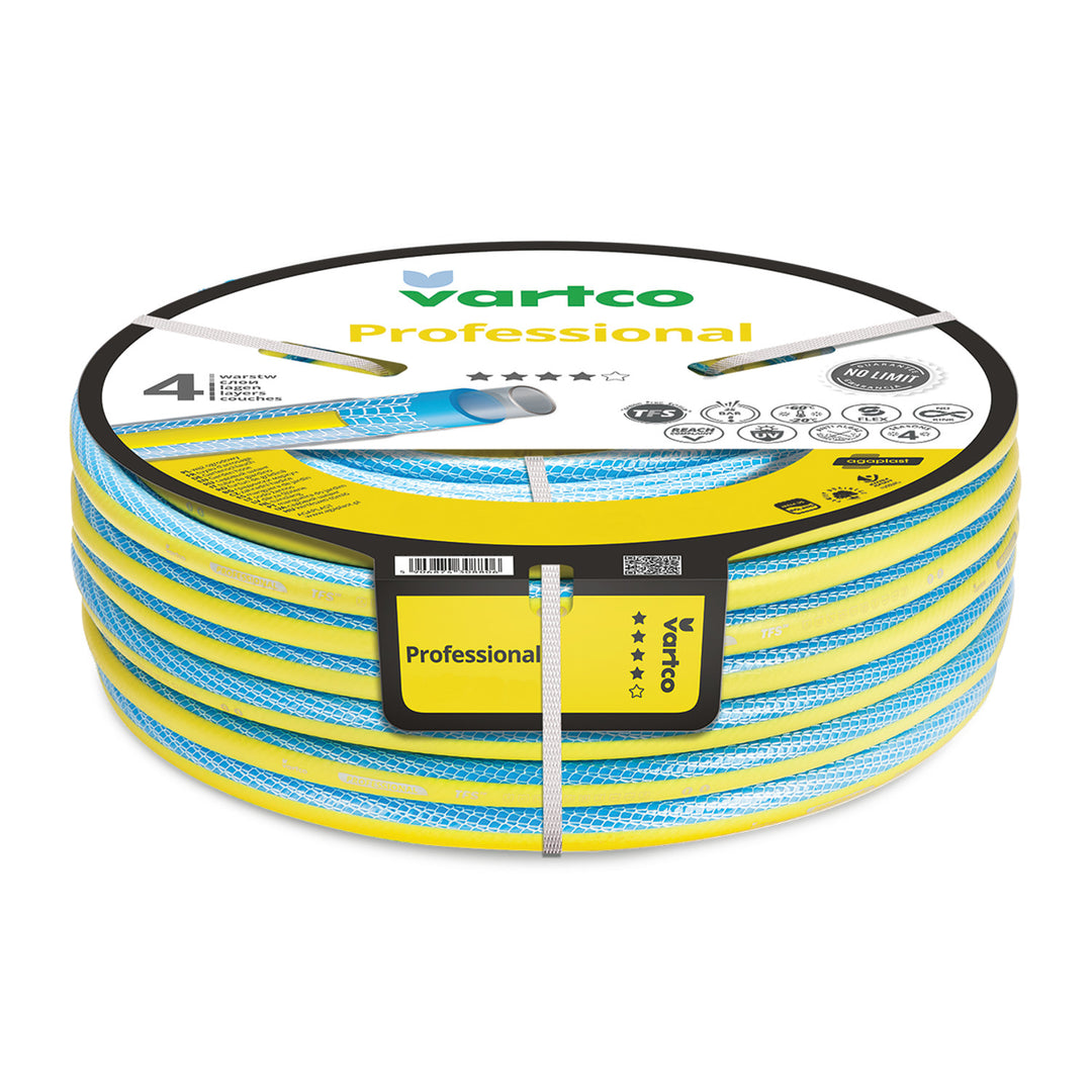Vartco Professional 1" 20 m-es, 4 rétegű kerti tömlő, TFS rendszer