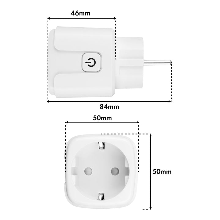 GreenBlue távvezérelt WiFi-csatlakozó, Android/iOS/Alexa/Google Home, időzítő, fogyasztásmérő, max. 16 A/3840 W, GB735 W, 2 darab