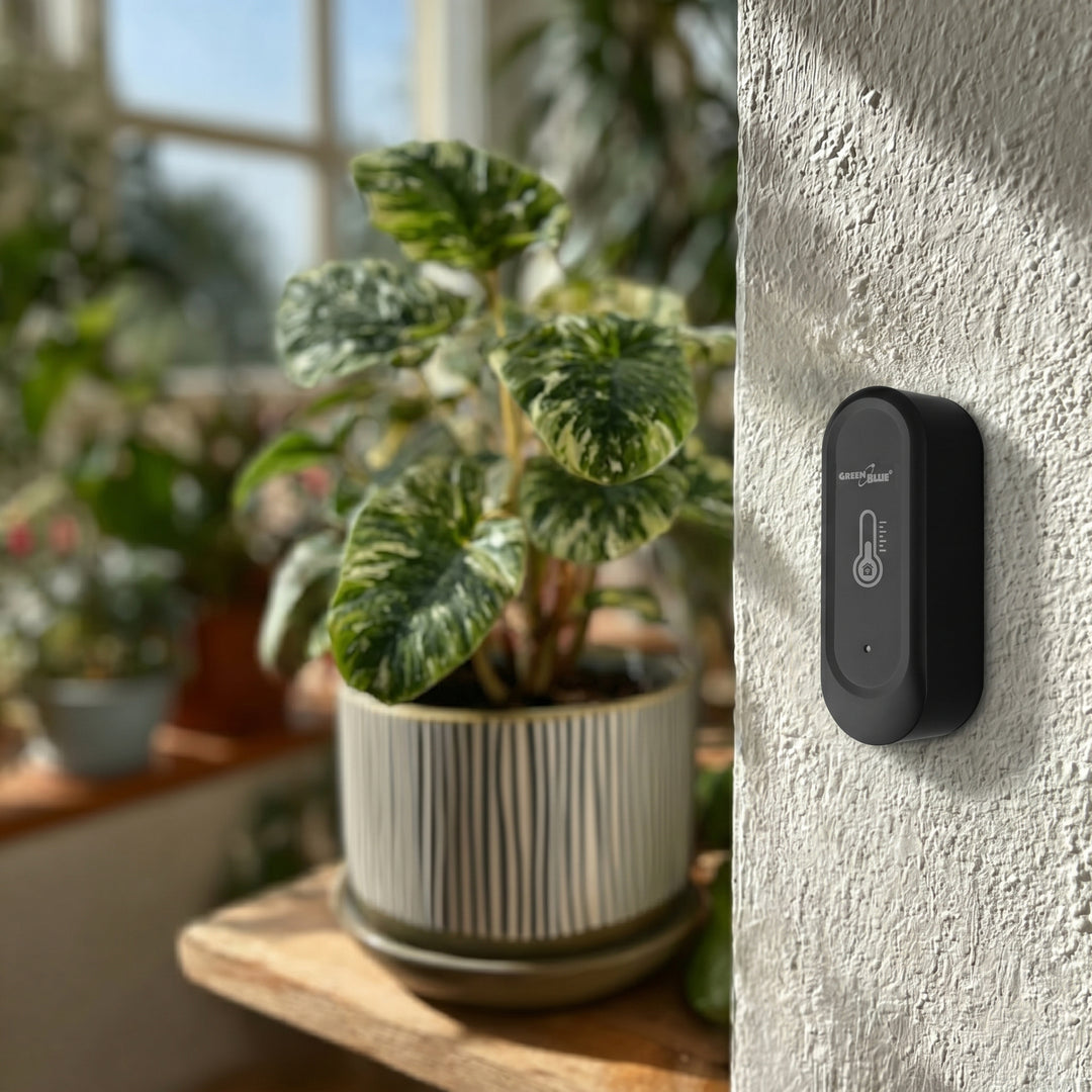GreenBlue külső WiFi hőmérséklet- és páratartalom-érzékelő, Android/iOS, 3,0 V DC, LR03x2, IP65, GB741, 2 darab