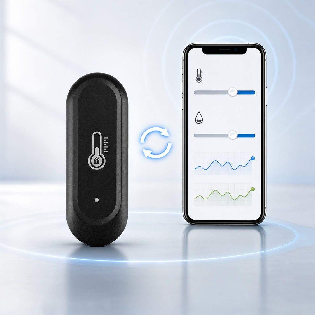 GreenBlue külső WiFi hőmérséklet- és páratartalom-érzékelő, Android/iOS, 3,0 V DC, LR03x2, IP65, GB741, 2 darab