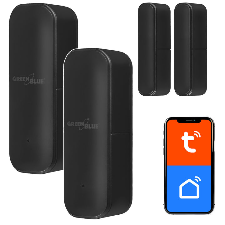 GreenBlue vezeték nélküli kontaktus / WiFi nyitásérzékelő, Android/iOS, ajtókhoz / ablakokhoz, 3,0 V DC, LR03x2, GB479 B, 2 készlet