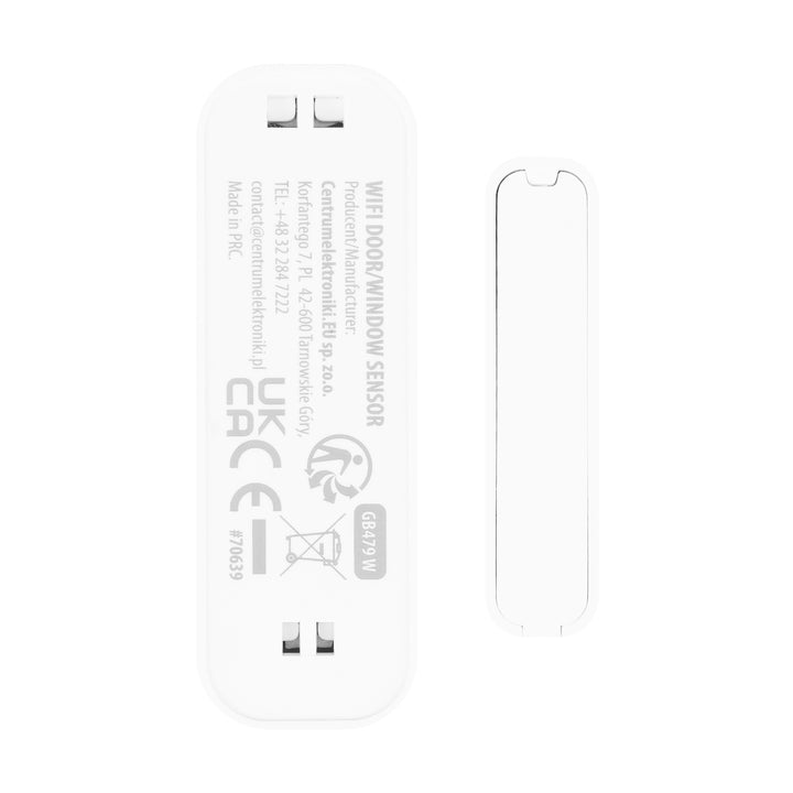 GreenBlue vezeték nélküli kontaktor / WiFi nyitásérzékelő, Android/iOS, ajtókhoz / ablakokhoz, 3,0 V DC, LR03x2, GB479 W, 2 készlet