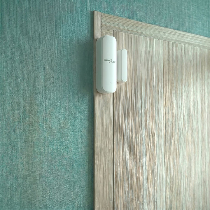 GreenBlue vezeték nélküli kontaktor / WiFi nyitásérzékelő, Android/iOS, ajtókhoz / ablakokhoz, 3,0 V DC, LR03x2, GB479 W, 2 készlet