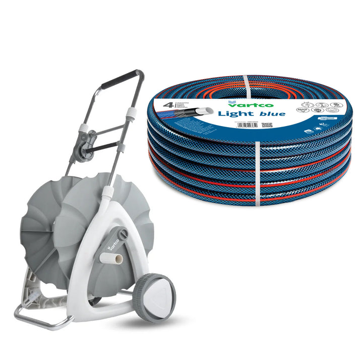 1/2"-es, 45 m-es kerti tömlőhordozó + Vartco Light Blue 1/2"-es, 30 m-es kerti tömlő (Agaplast)
