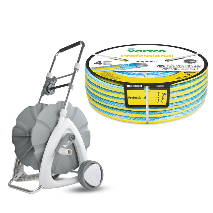 1/2"-es, 45 m-es kerti tömlőhordozó + Vartco Professional 1/2"-es, 30 m-es kerti tömlő (Agaplast)