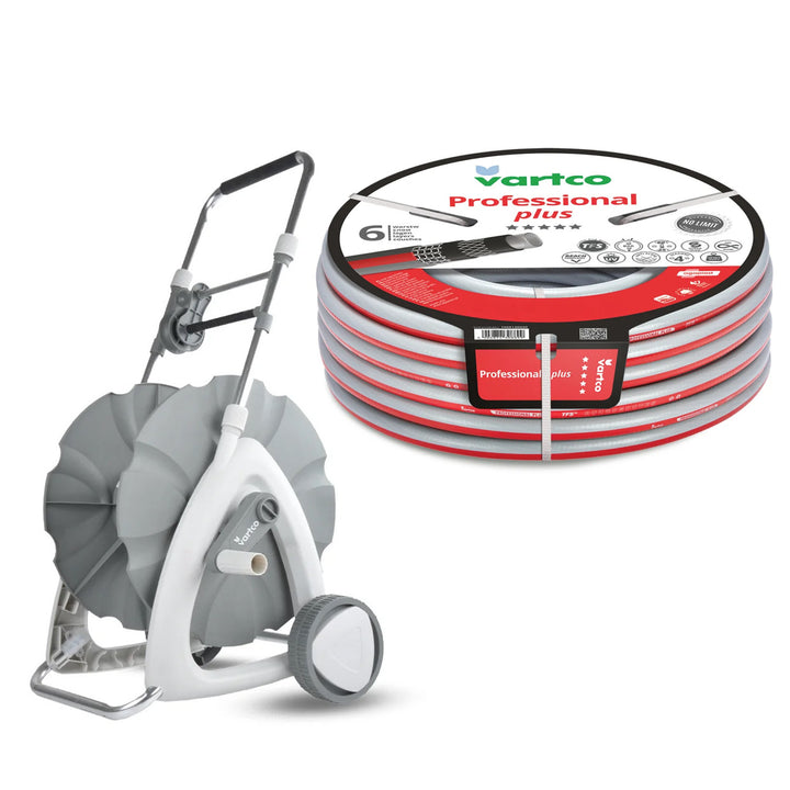 1/2"-es, 45 m-es kerti tömlőhordozó + Vartco Professional Plus 1/2"-es, 30 m-es kerti tömlő (Agaplast)