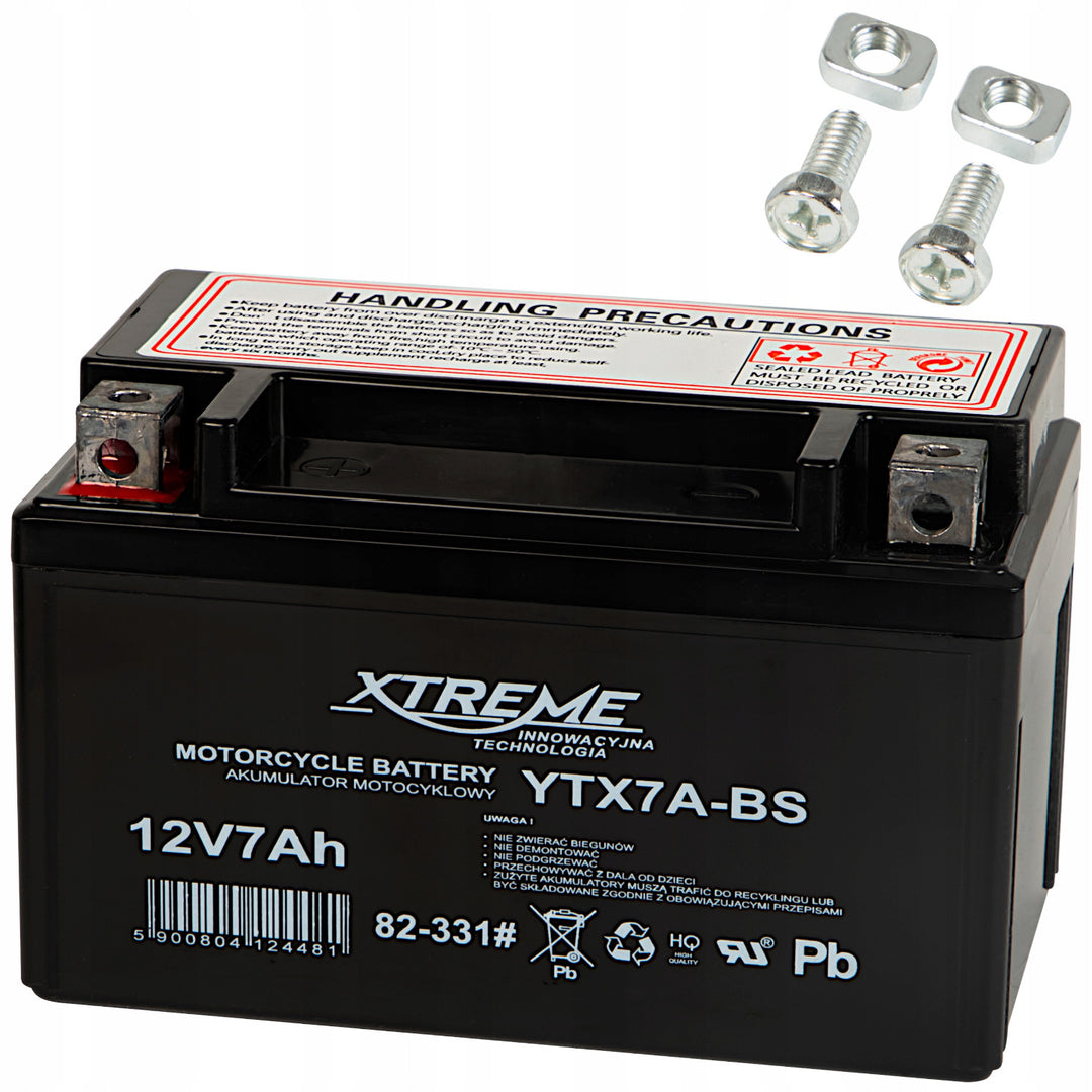 Xtreme karbantartásmentes gél akkumulátor motorkerékpárhoz, 12 V, 7 Ah, bal oldali, 82-331