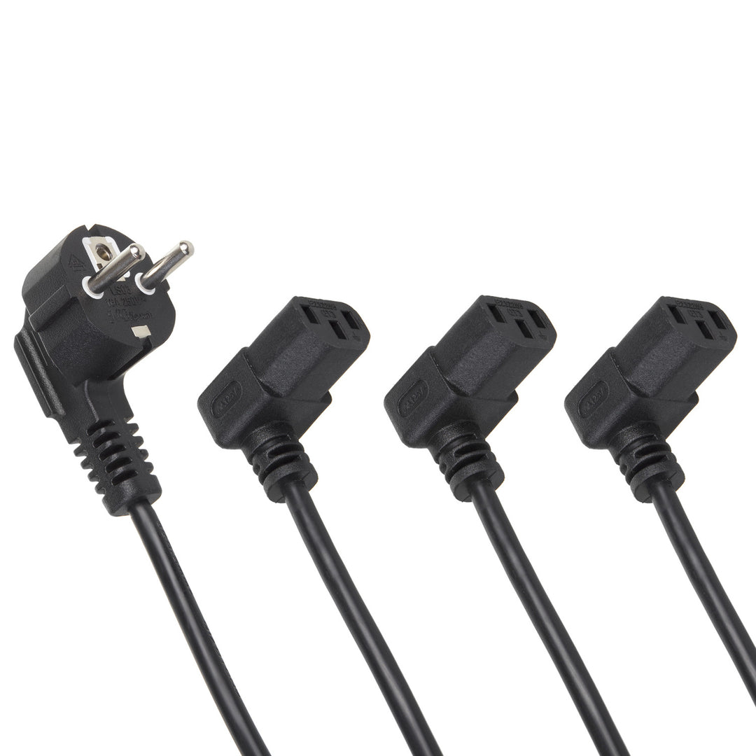 Maclean tápkábel, szögletes, 3 pólusú, EU-csatlakozóval, 1,5 m, MCTV-851, 3 darab