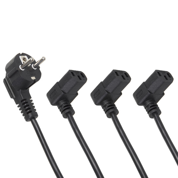 Maclean tápkábel, szögletes, 3 pólusú, EU-csatlakozóval, 1,5 m, MCTV-851, 3 darab