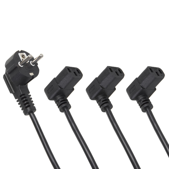 Maclean tápkábel, szögletes, 3 pólusú, EU-csatlakozóval, 1,5 m, MCTV-851, 3 darab