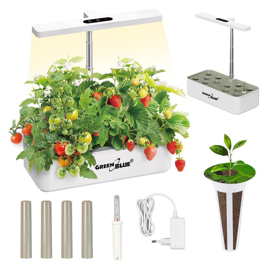 GreenBlue intelligens beltéri növénytermesztő rendszer, SMART virágcserép, 4 literes, 220–240 V AC, 50/60 Hz, 0,4 A, GB133 + kiegészítőcsomag