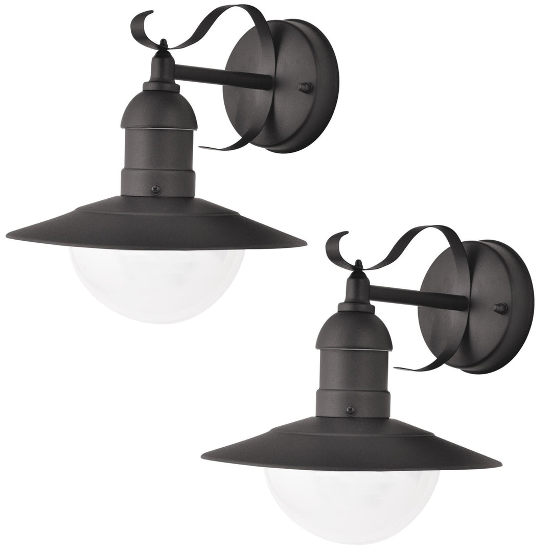 Oslo Rabalux kerti falikar homlokzatra, fekete, E27, max. 60 W, IP43, 230 V, 2 darab