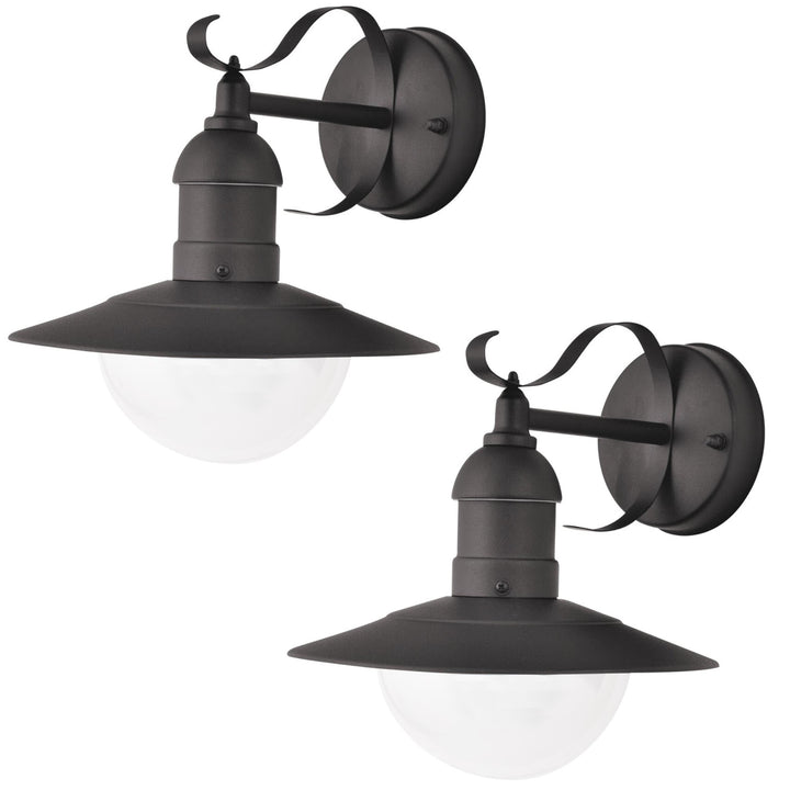 Oslo Rabalux kerti falikar homlokzatra, fekete, E27, max. 60 W, IP43, 230 V, 2 darab
