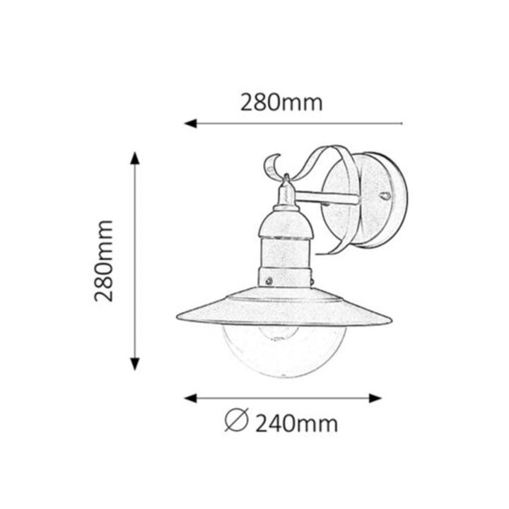 Oslo Rabalux kültéri homlokzati lámpa, arany színű, E27-es foglalattal, max. 60 W, IP43, 230 V, 2 darab