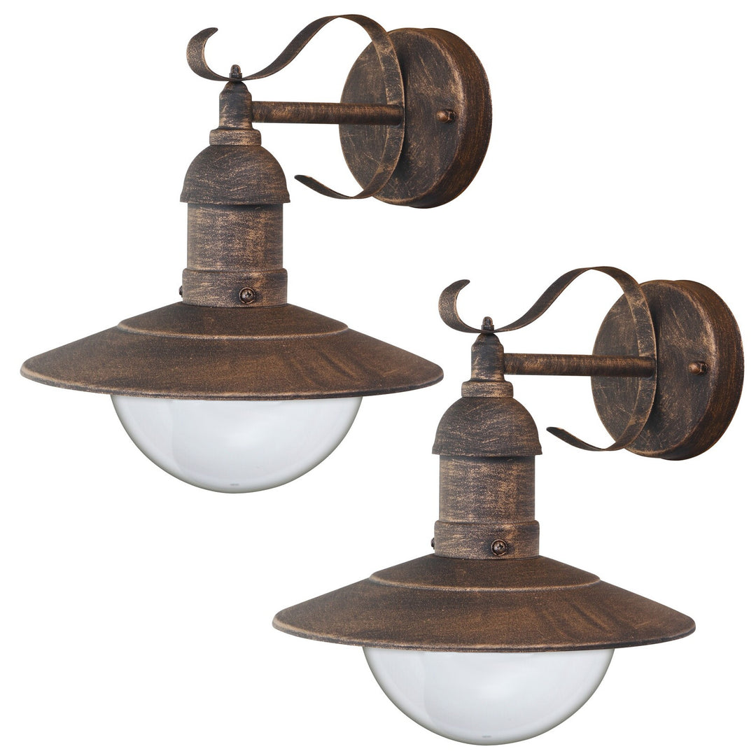 Oslo Rabalux kültéri homlokzati lámpa, arany színű, E27-es foglalattal, max. 60 W, IP43, 230 V, 2 darab