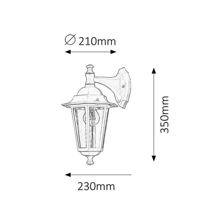Rabalux falilámpa, kültéri, IP43, E27, max. 60 W, fekete, Velence, 2 db