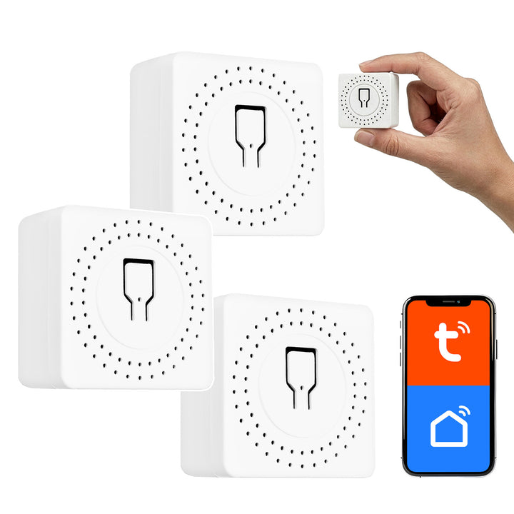GreenBlue beépíthető WiFi-relé, Android/iOS/Alexa/Google Home, 100–240 V AC, 50/60 Hz, max. 16 A, 150 W-os LED-ekhez, GB739, 3 darab