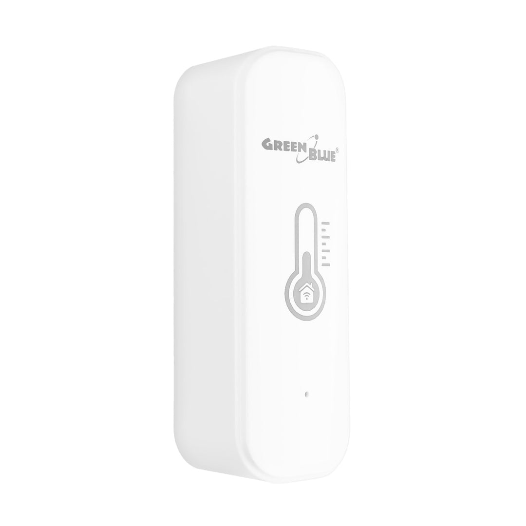 GreenBlue WiFi hőmérséklet- és páratartalom-érzékelő, Android/iOS/Alexa/Google Home, 3,0 V DC, LR03x2, GB737 2 db + 4 db Varta Industrial 4003 alkalikus AAA elem