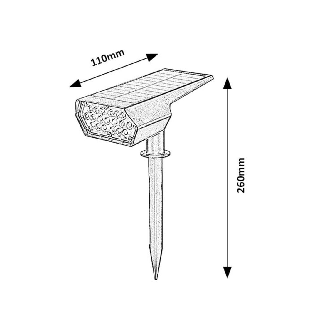 Rabalux Nantes napelemes lámpa, 50 LM, IP65, fekete, 0,5 W-os LED, 77088