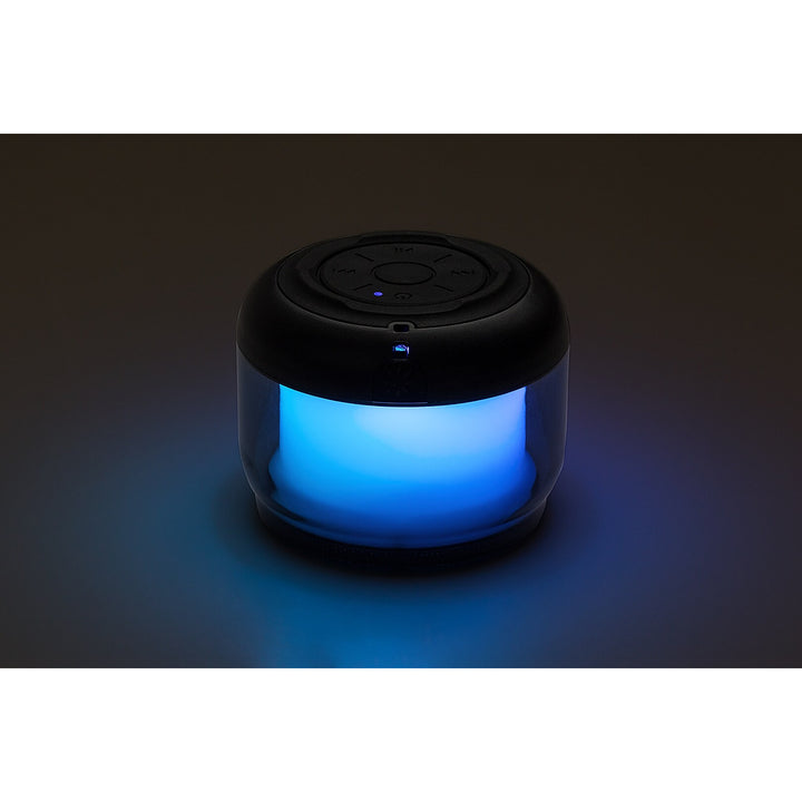 Rabalux Radelia asztali lámpa, Bluetooth-hangszóró, RGB, fekete, IP20, akkumulátor, 76110