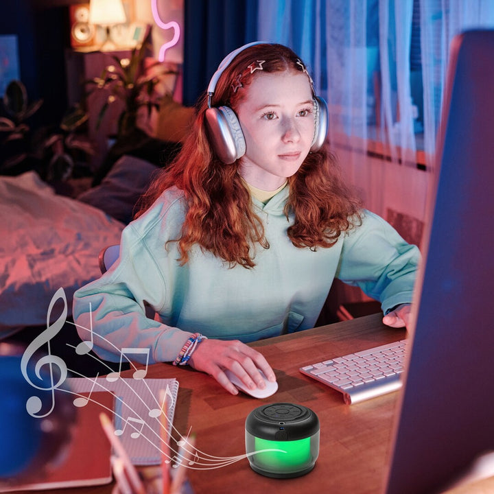 Rabalux Radelia asztali lámpa, Bluetooth-hangszóró, RGB, fekete, IP20, akkumulátor, 76110