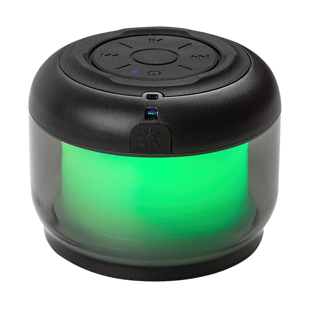 Rabalux Radelia asztali lámpa, Bluetooth-hangszóró, RGB, fekete, IP20, akkumulátor, 76110
