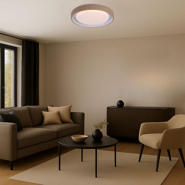 Pastello LED lámpa 48 W, IP20, szürke-bézs, 3000–6500 K, memóriafunkció távirányítóval, időzítőfunkció, éjszakai lámpa hatás, 71345