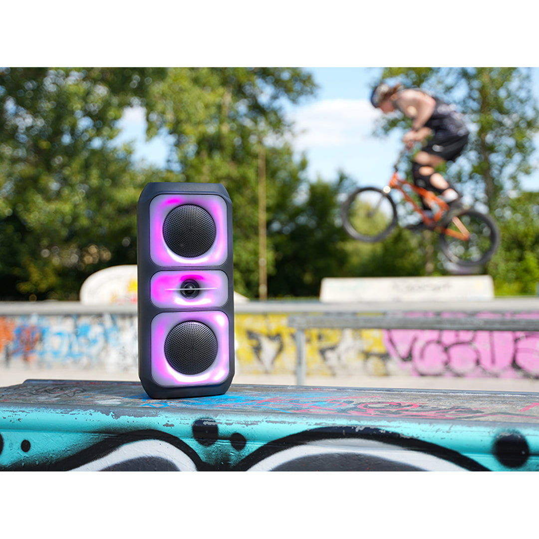 Tracer vezeték nélküli hangszóró, Bluetooth 5.0, 20 W RMS teljesítmény, karaoke mód, mikrofon, Powervox P2 TWS