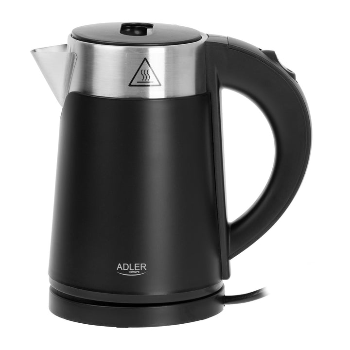 Adler elektromos vízforraló, fém, 0,6 l, csendes, 800 W teljesítmény, fekete. AD 1372