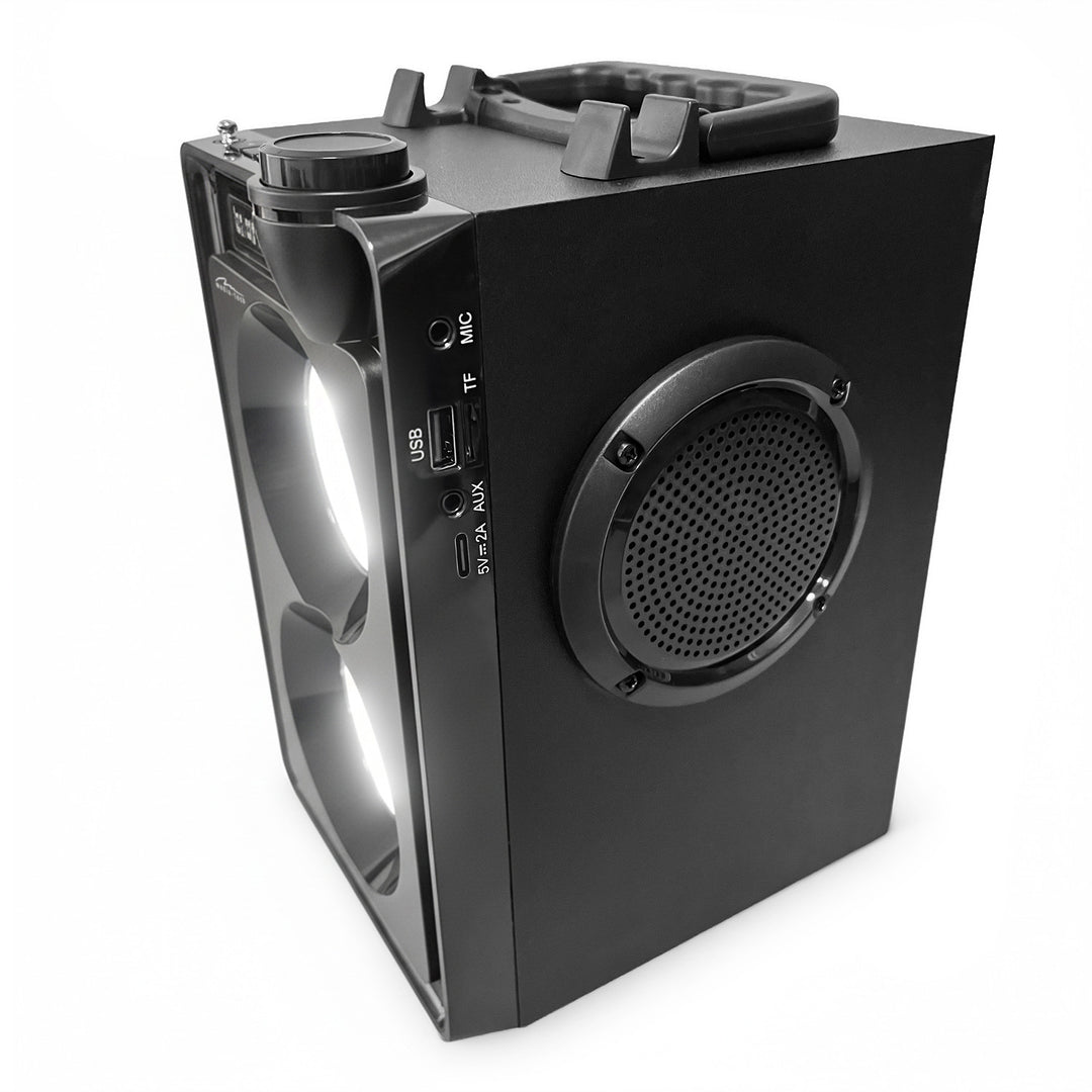 OVERBOX MT3186 hordozható Bluetooth-hangszóró, FM-rádió, SD-kártya- és USB-támogatás, 30 W RMS teljesítmény, Mediatech