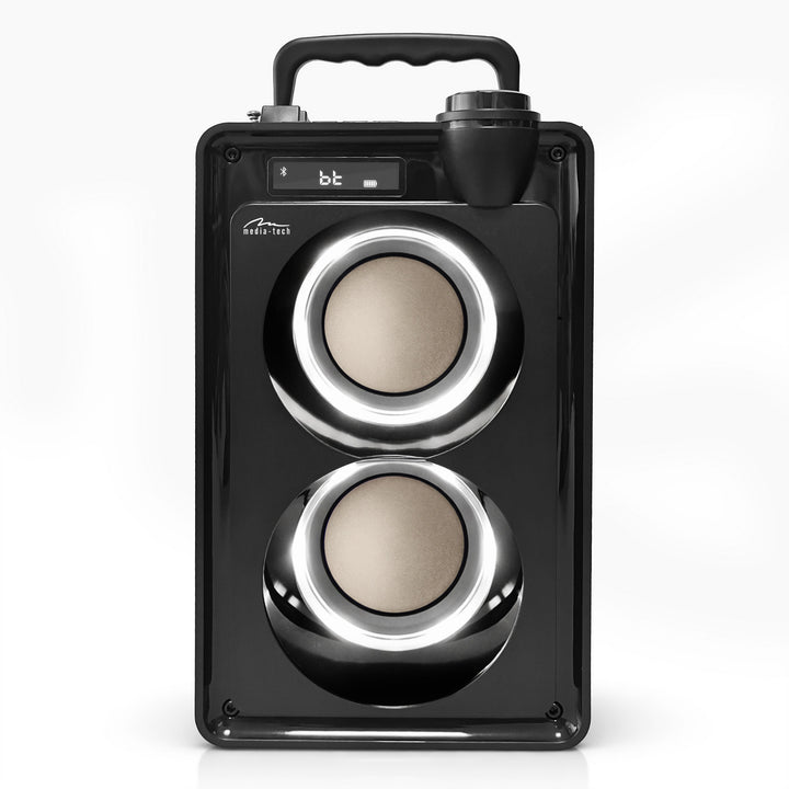 OVERBOX MT3186 hordozható Bluetooth-hangszóró, FM-rádió, SD-kártya- és USB-támogatás, 30 W RMS teljesítmény, Mediatech