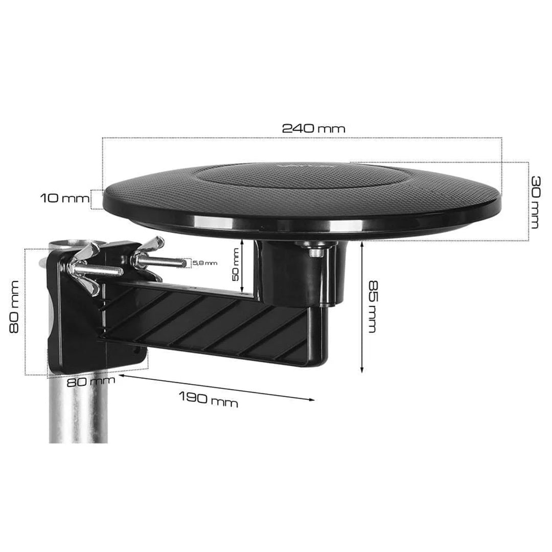 DVBT-2 antenna földfelszíni TV-hez, körsugárzó MUX8 4K szűrővel, 5G LTE, Digital360, Vayox