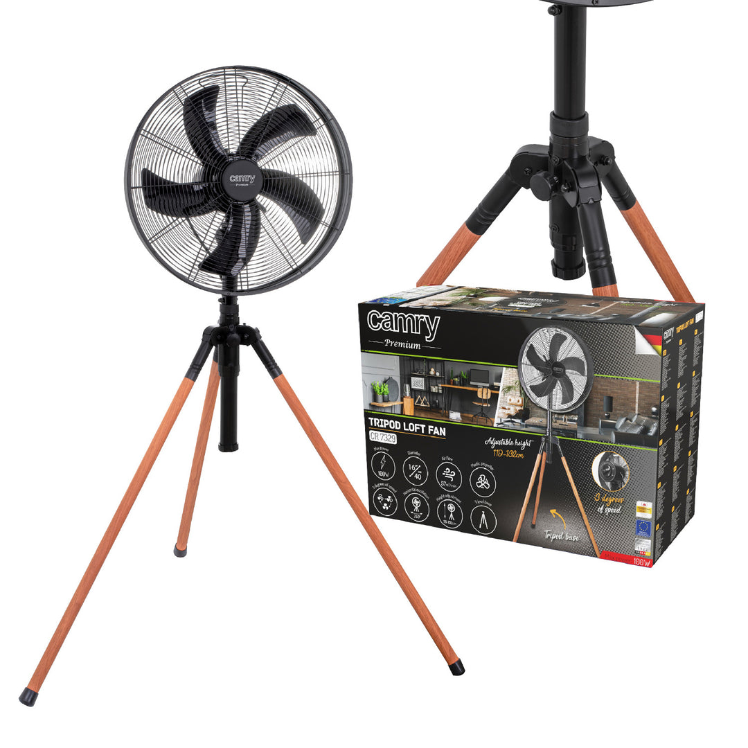 Loft 40 cm / 16” állványos ventilátor, magasság 119–132 cm, CR 7329, Camry