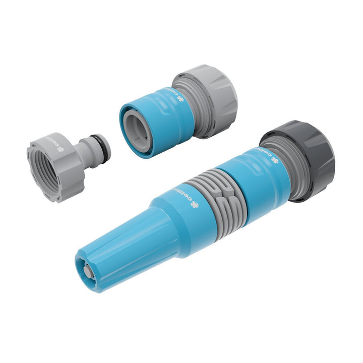 Cellfast kerti tömlő, PROFESSIONAL 3/4" 20 m + Cellfast Aluplus tömlőtartó kocsi 1/2" 60 m + Készlet egyenes 3/4" IDEAL öntözőfejjel