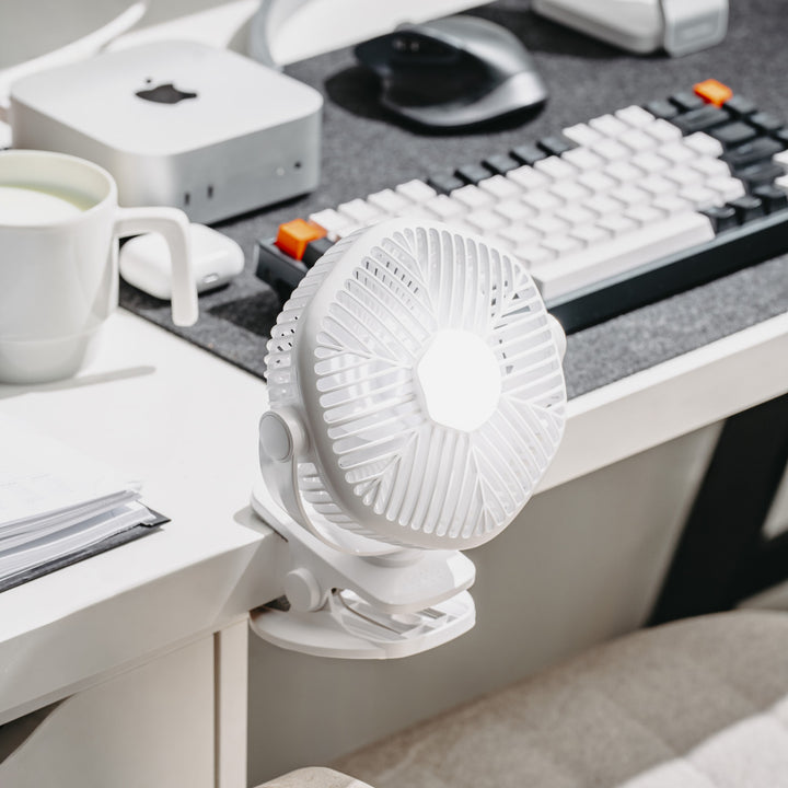 5"/12,7 cm-es akkumulátoros ventilátor klipsszel – USB / LED, AD 7335, Adler