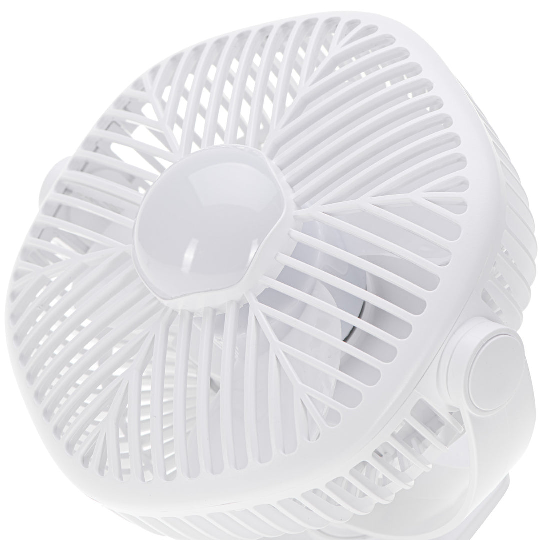 5"/12,7 cm-es akkumulátoros ventilátor klipsszel – USB / LED, AD 7335, Adler