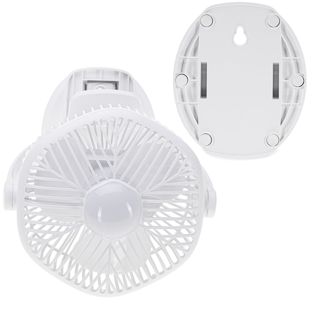5"/12,7 cm-es akkumulátoros ventilátor klipsszel – USB / LED, AD 7335, Adler